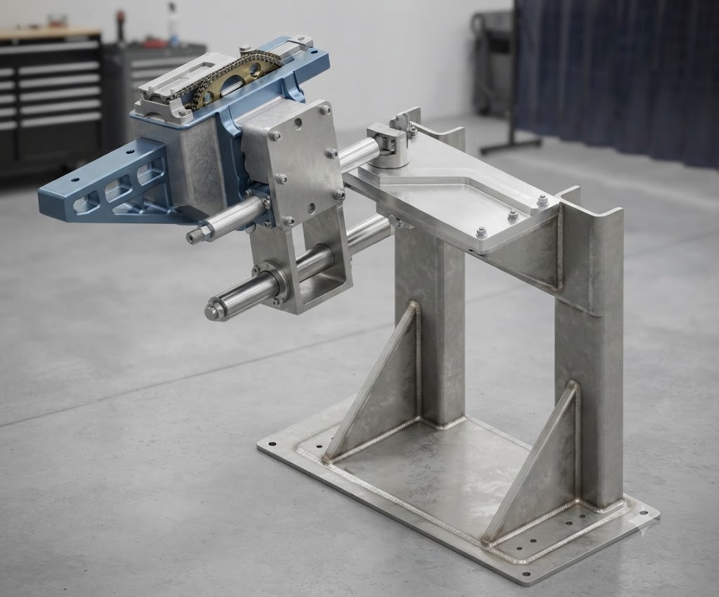 Rapier drive system prototype mounted on a test stand